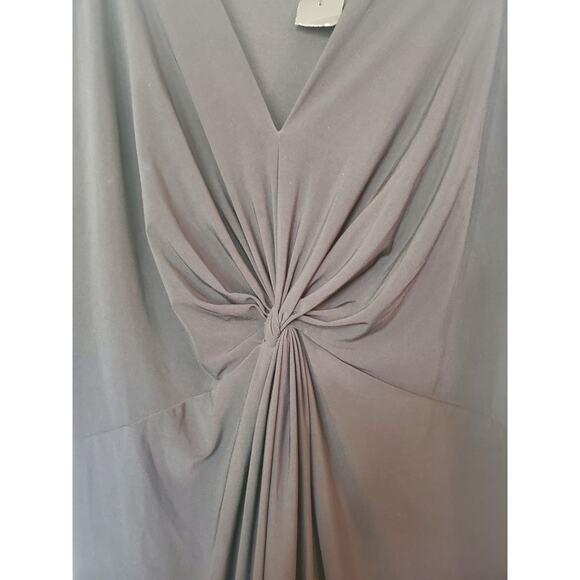 Koh Koh Black V-Neck Front Knot Slimming Side Slit Maxi Dress NWT, Plus Size 2XL - Picture 4 of 13